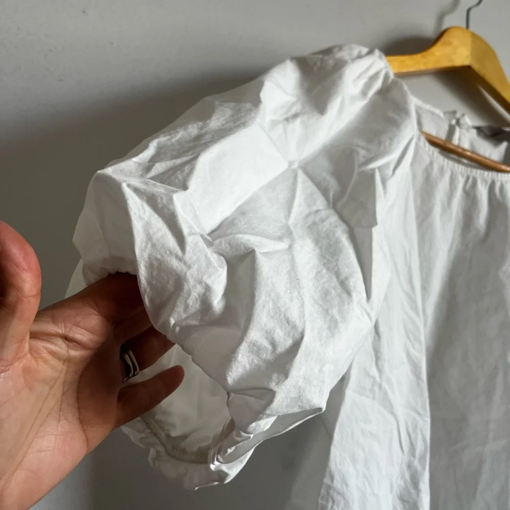 H&M Bubble Hem Puff Sleeve - Blouse - white - Picture 4 of 10
